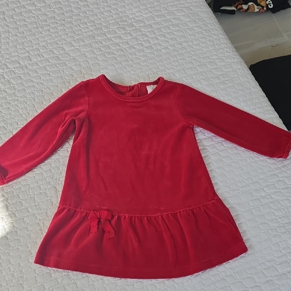 Hannah Andersson Red Velour Dress